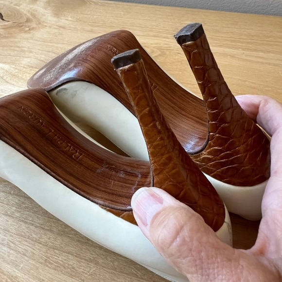 SOLD RALPH LAUREN PURPLE LABEL PUMPS 6B LEATHER CROC CLASSIC CAREER DESIGNER - Picture 11 of 11